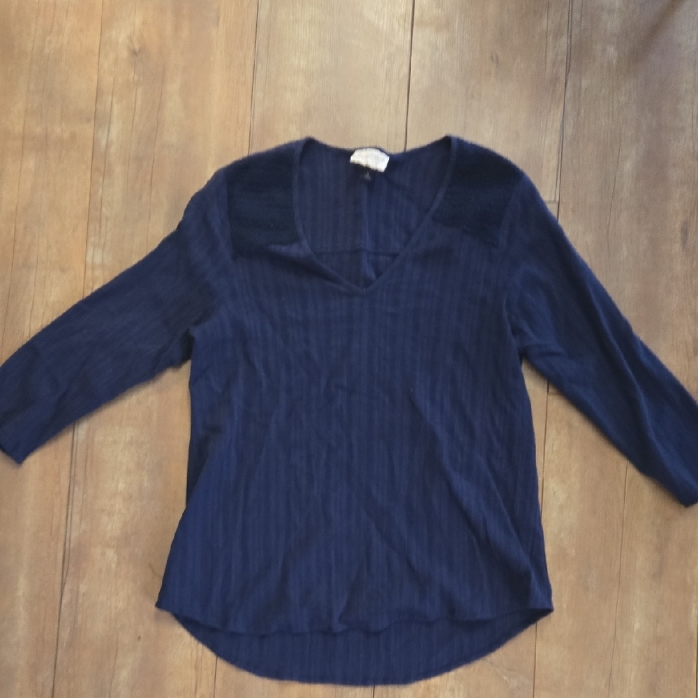 Women's Navy V-Neck Top